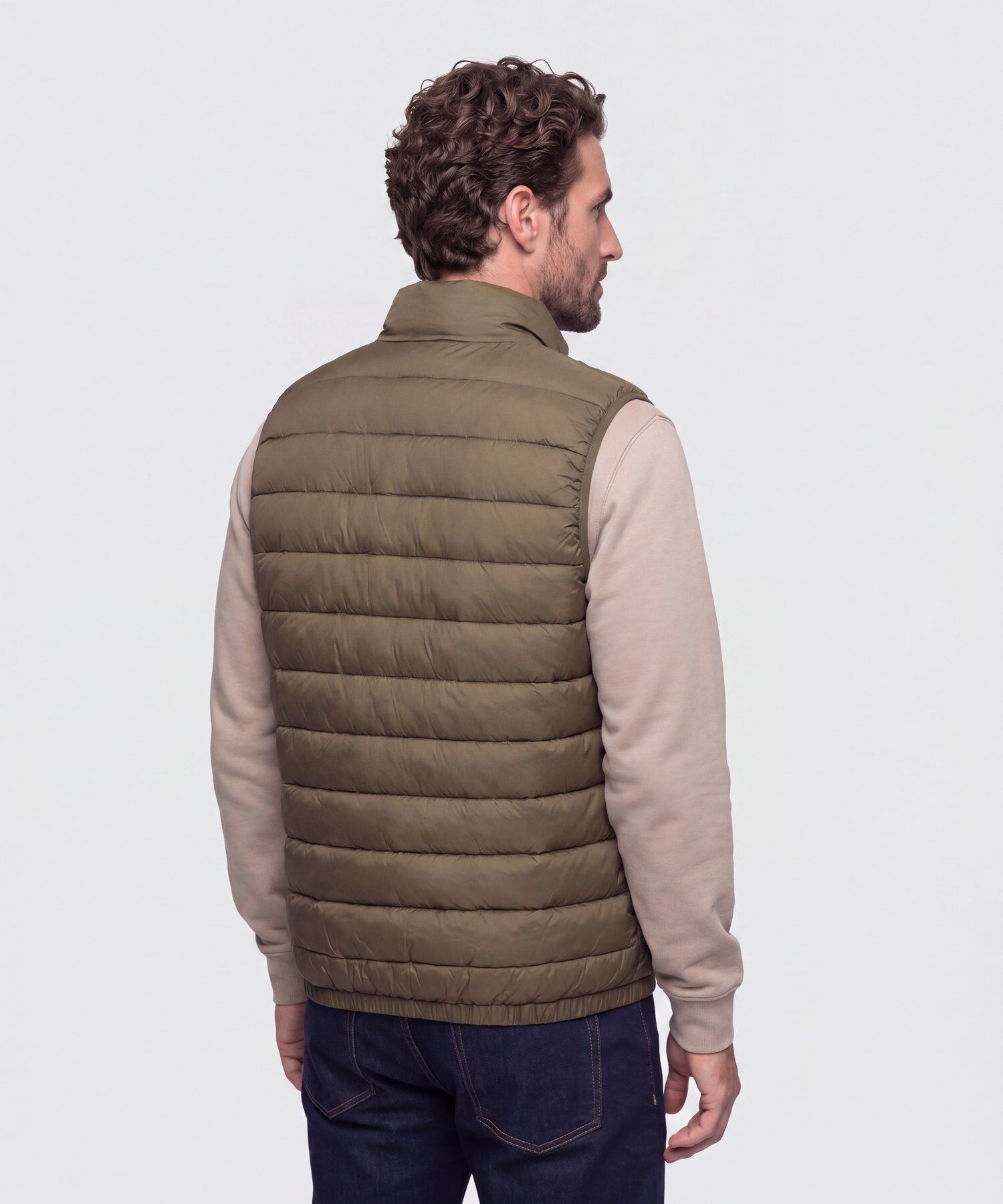 Chaleco Acolchado Cuello Alto Para Hombre