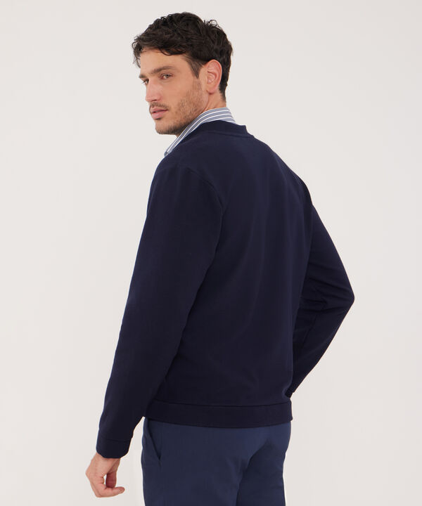 Buzo Unicolor Textura, Con Cierre Zipper