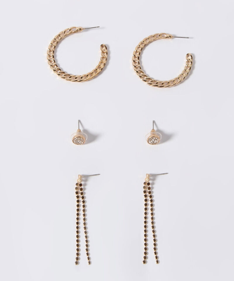 SET X 3 PARES DE ARETES