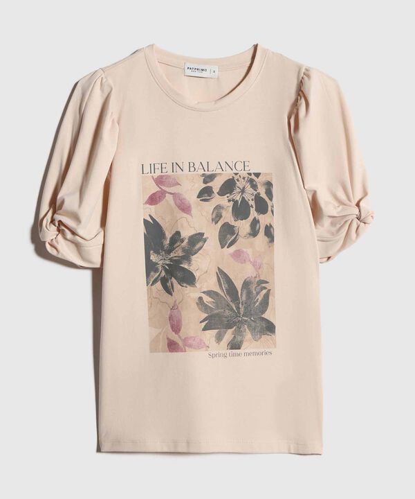 Camiseta Estampada con Ruche