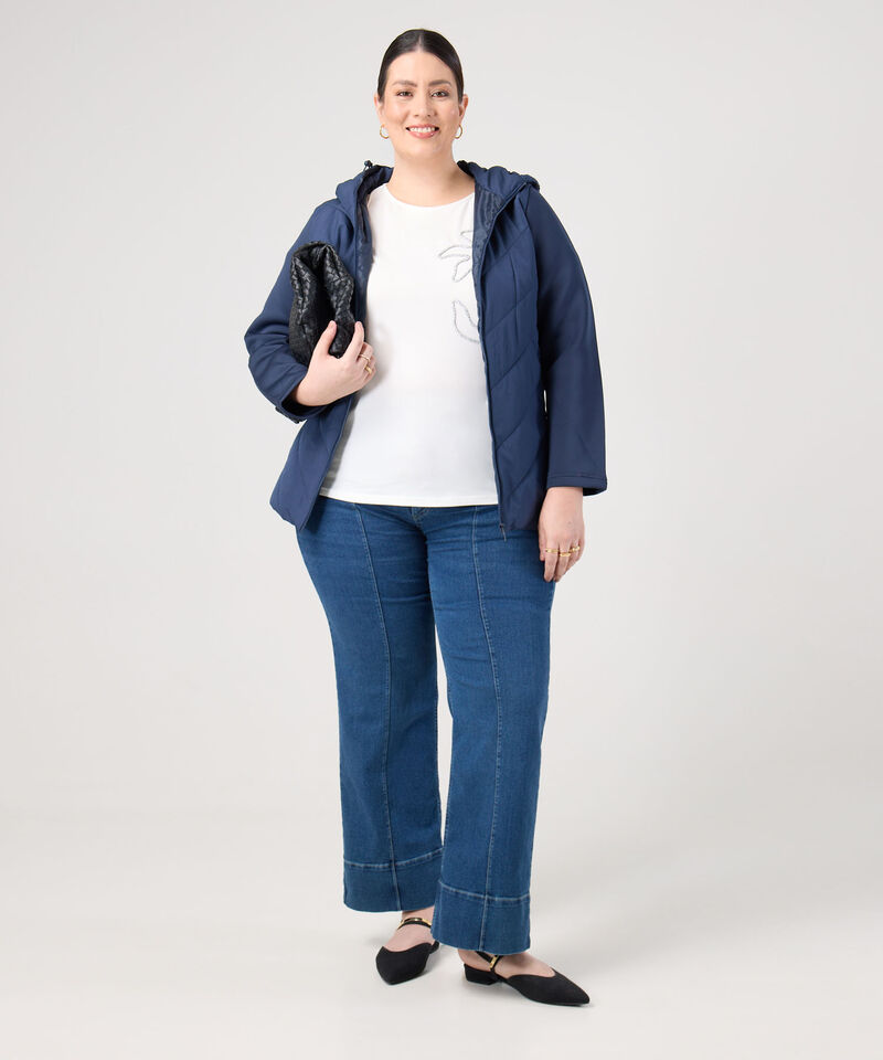 Jeans Straight Con Costuras Para Mujer Curvy