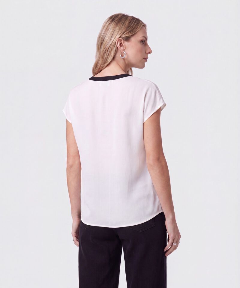 Blusa Manga Corrida En Contraste