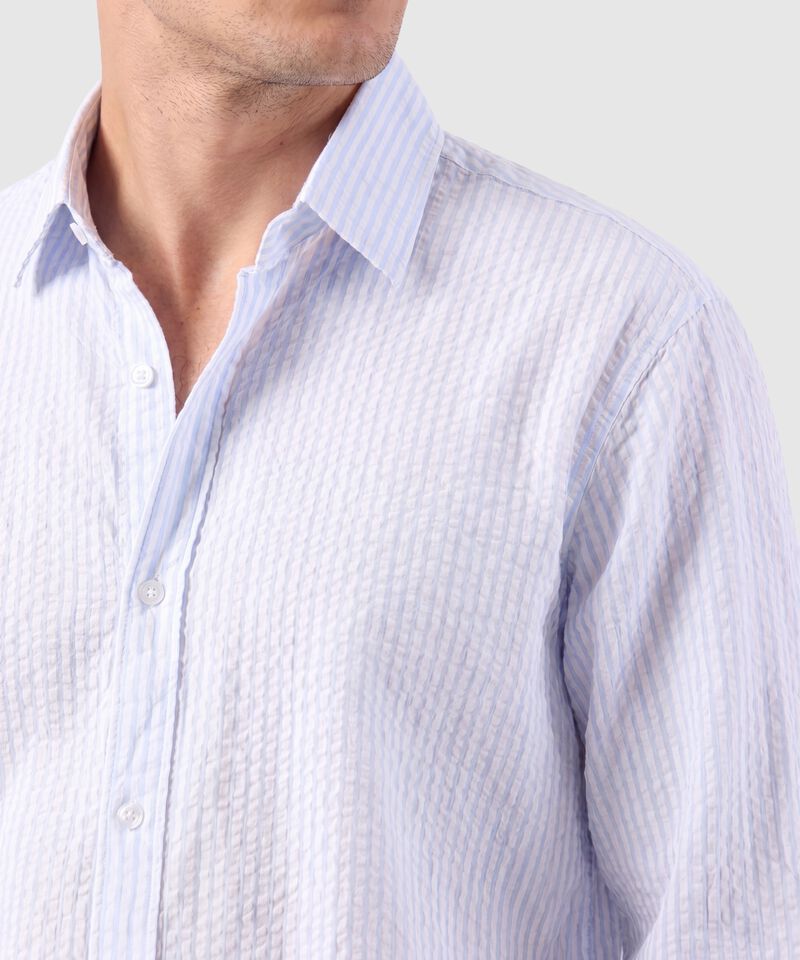 Camisa Manga Larga A Rayas Para Hombre