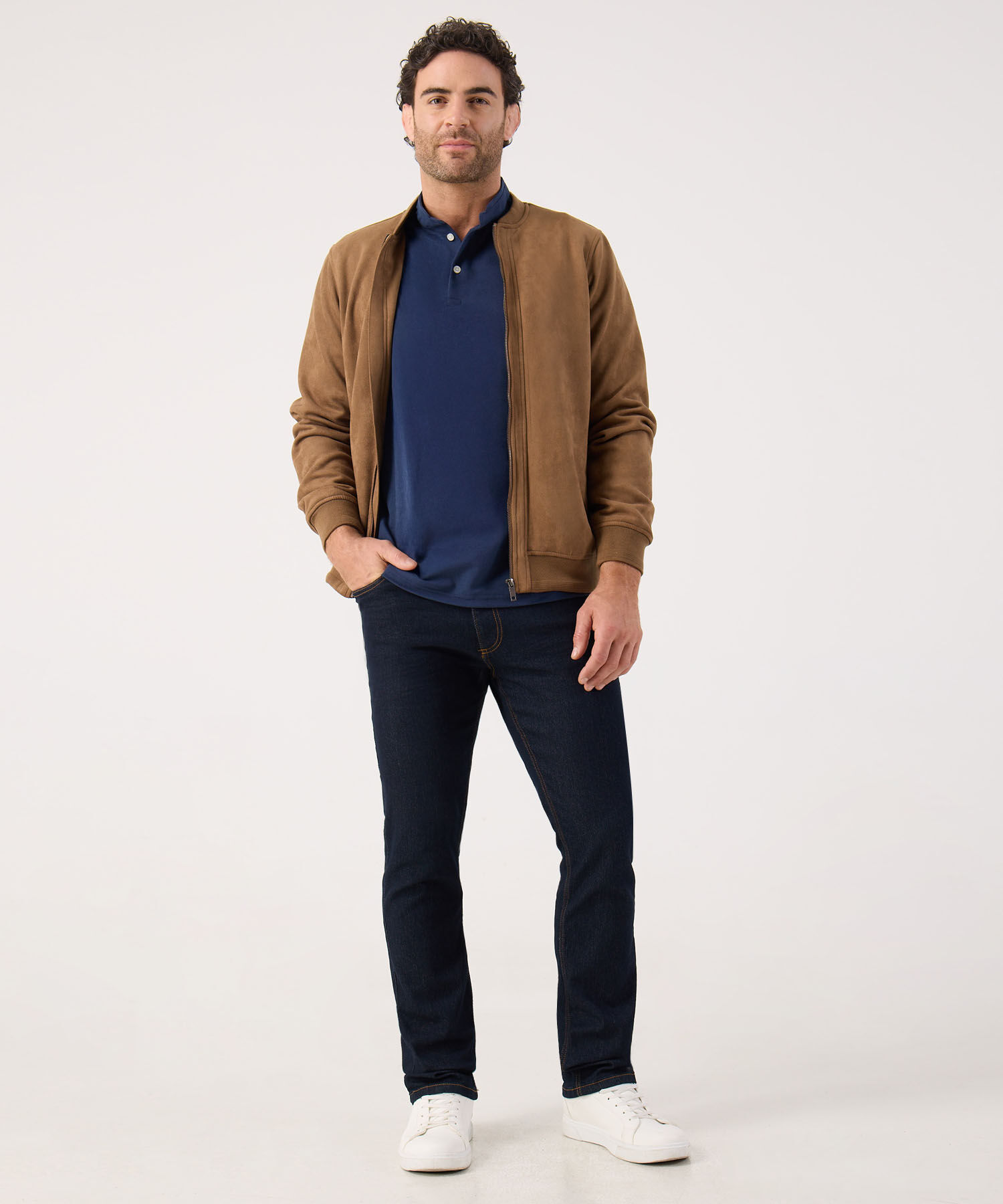 Polo Mao Unicolor Con Pestaña Unicolor  Sin Bolsillo Silueta Slim Fit