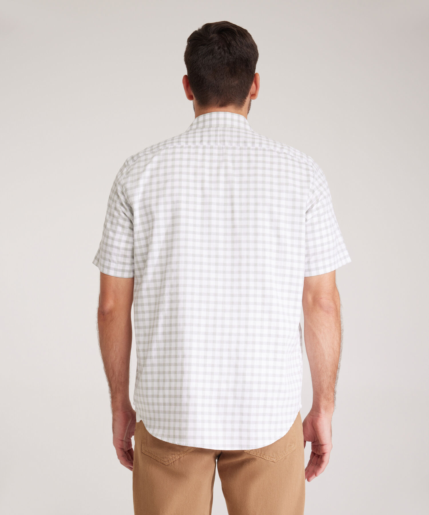 Camisa Preteñida Manga Corta Con Bolsillo Y Silueta Regular Fit