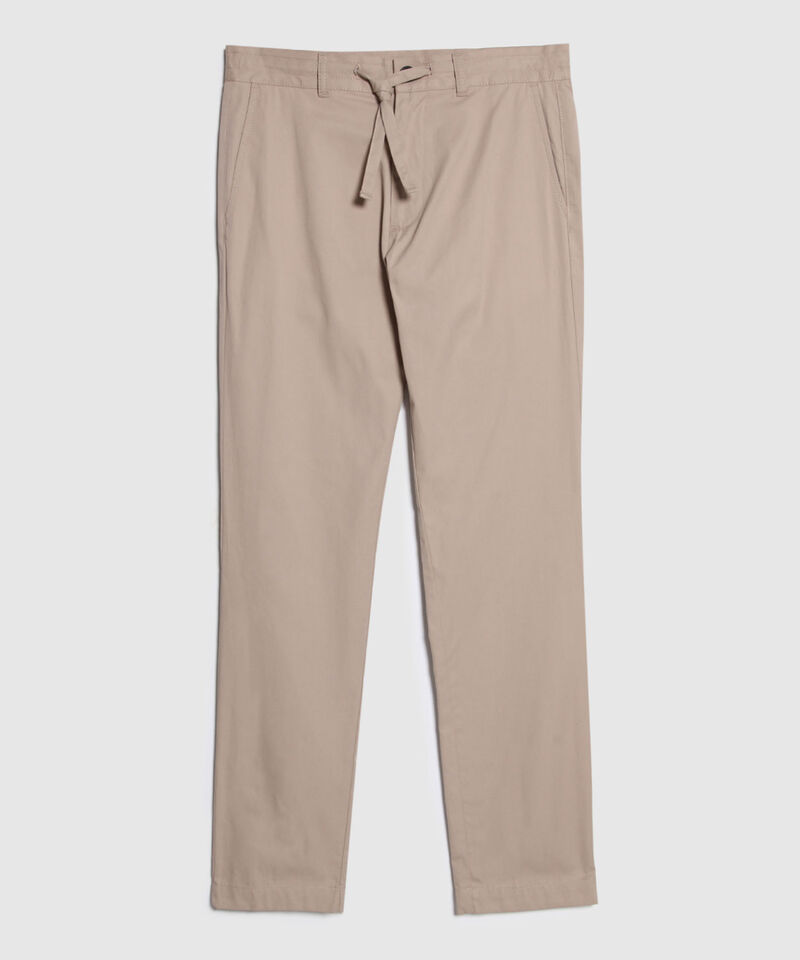 Pantalon Chino Unicolor Con Cordón