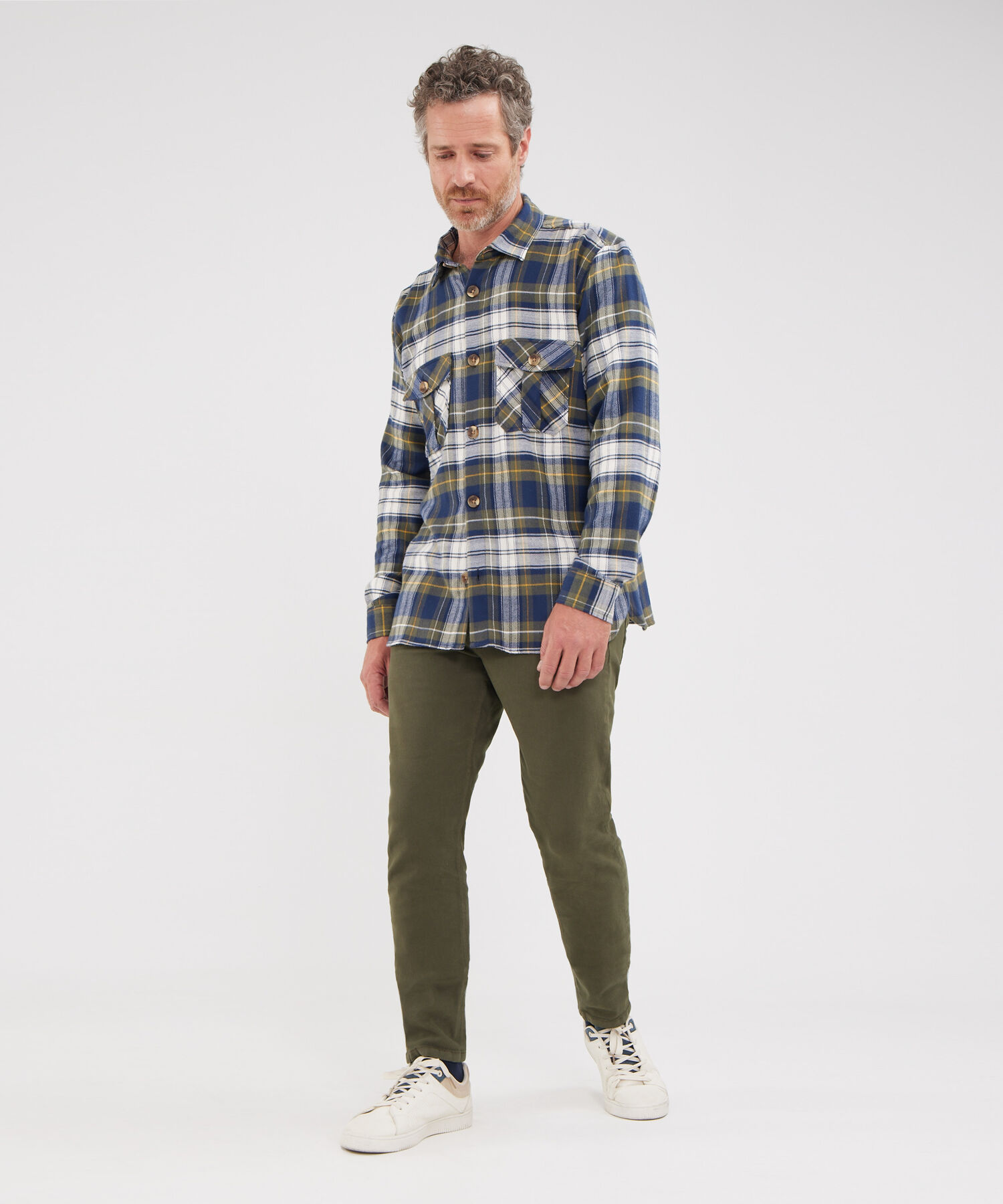 Camisa De Cuadros Con Bolsillos De Tapa