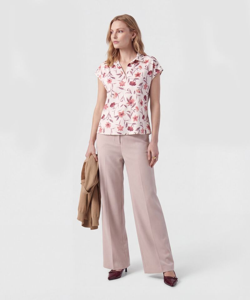 Blusa Casual Manga Corta Con Cuello V