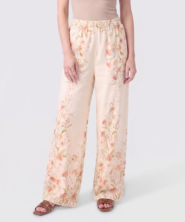 Pantal&oacute;n Fluido Con Cintura El&aacute;stica Mujer