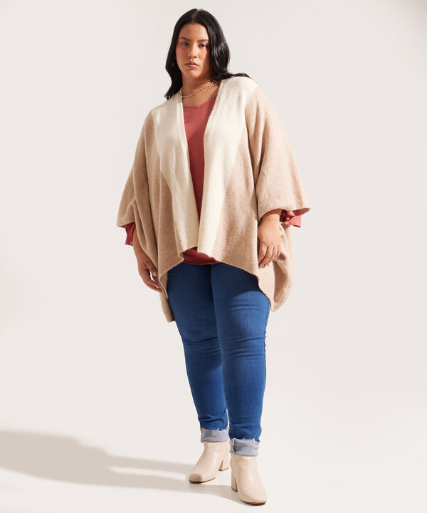 Poncho Tejido Doble Color