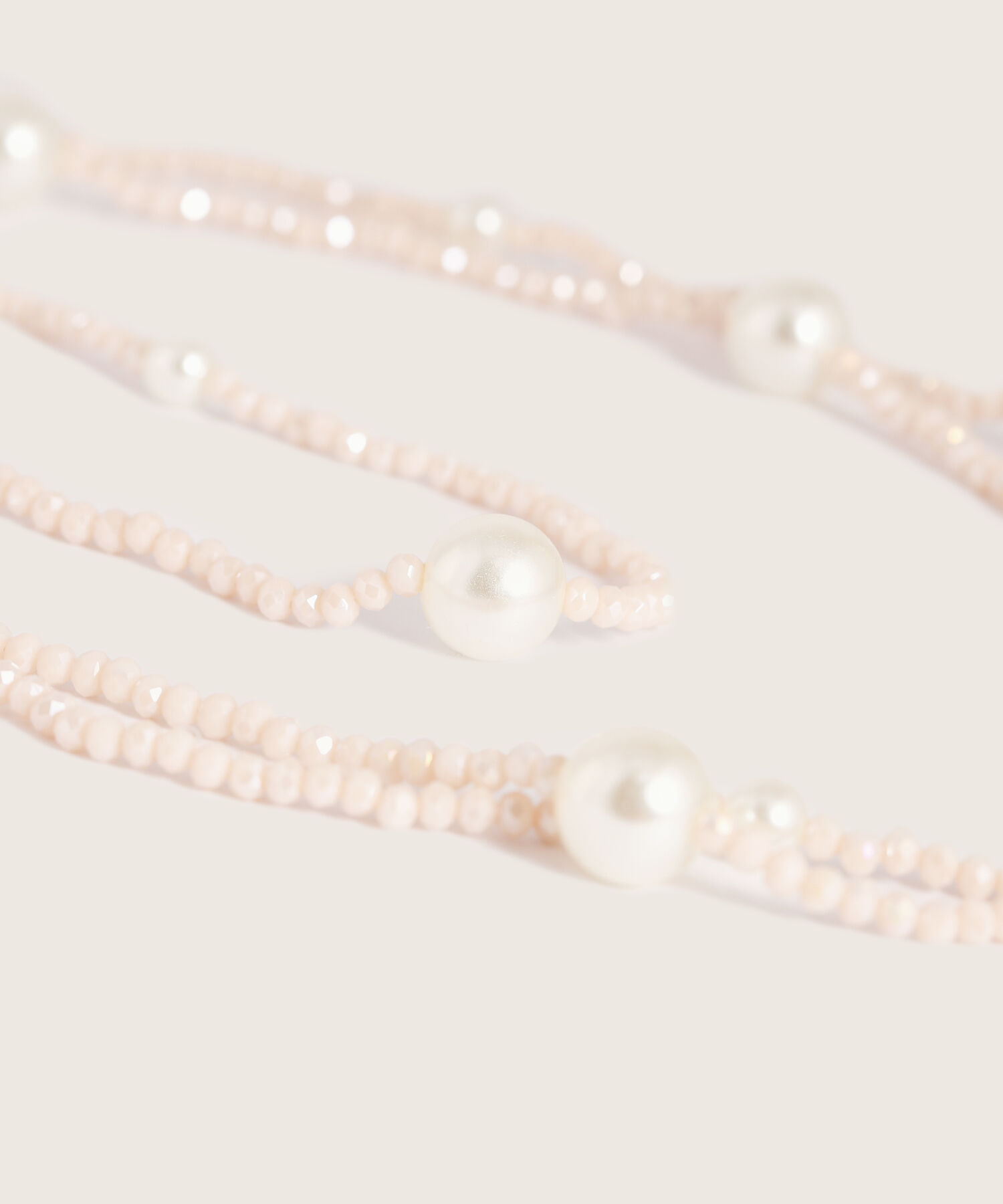 Collar Doble Con Perlas Y Cuentas Para Mujer