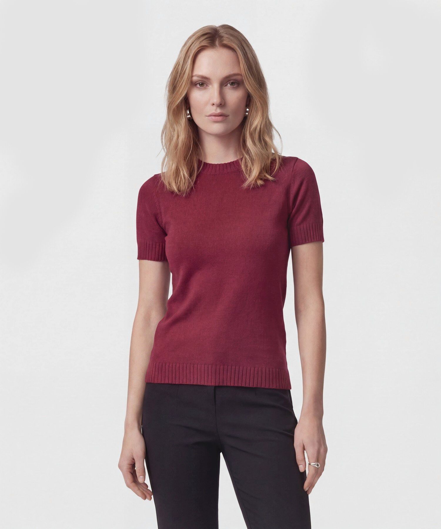 Camiseta Unicolor Para Mujer