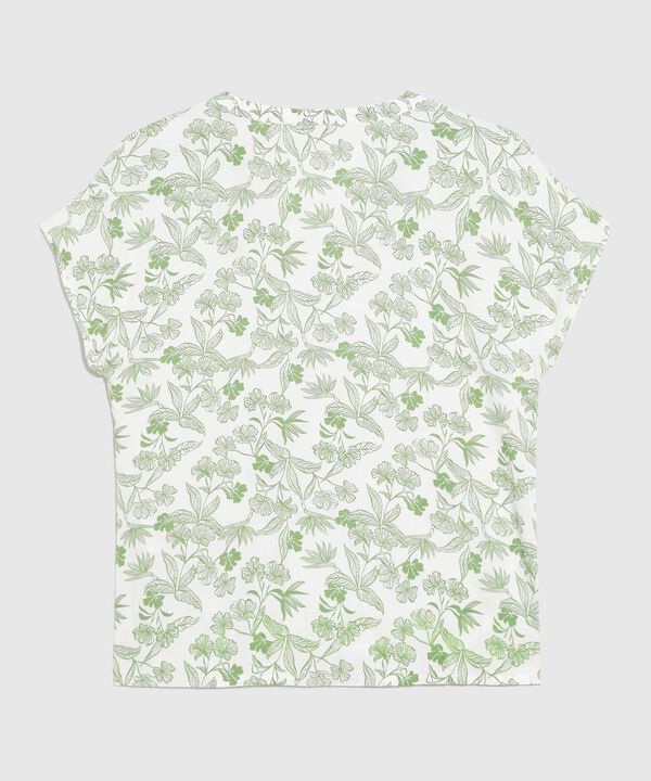 Blusa Estampada Cuello Mao