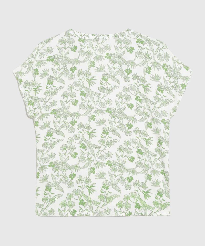 Blusa Estampada Cuello Mao