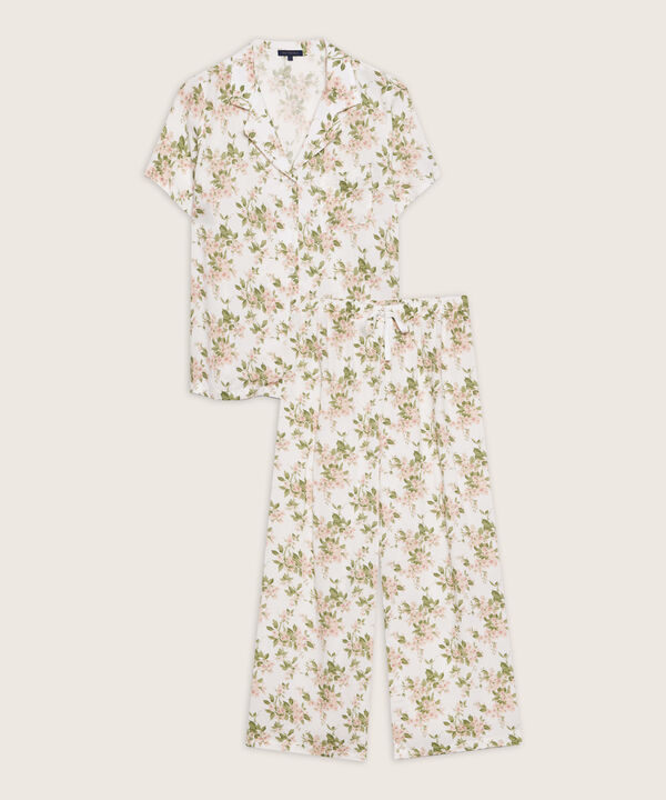Pijama  Camiseta Resort Estampada Con Pantalón Largo Estampado