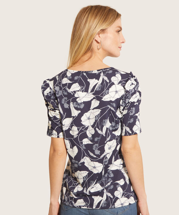 Camiseta Estampada Manga Corta Con Ruche
