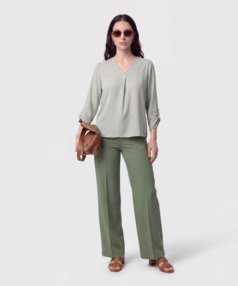 Pantal&oacute;n Recto con L&iacute;nea de Quiebre Para Mujer