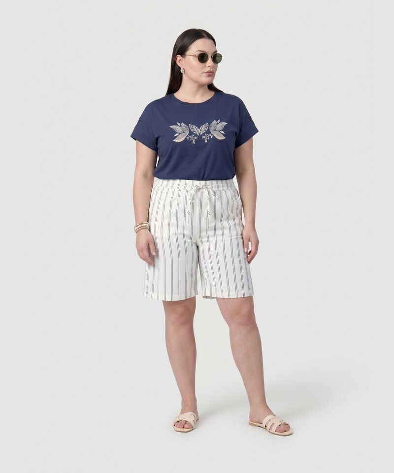 Bermuda Con Cintura Ajustable Para Mujercurvy