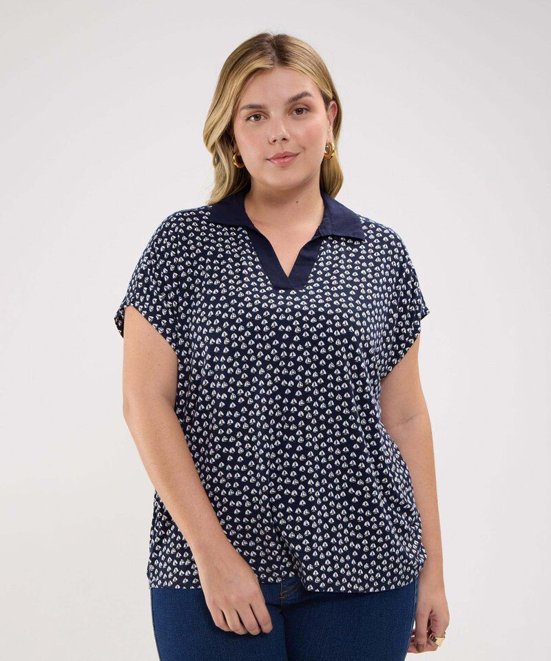 Polo Estampada Manga Corta Corrida