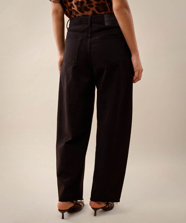 Jean Barrel Fit Tiro Alto Para Mujer