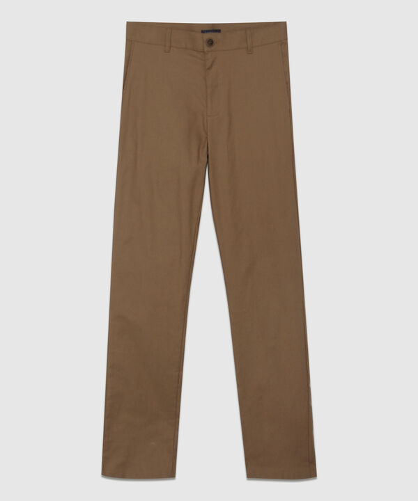 Pantalón Chino Sin Prenses, Bolsillos Diagonales y De Ribete