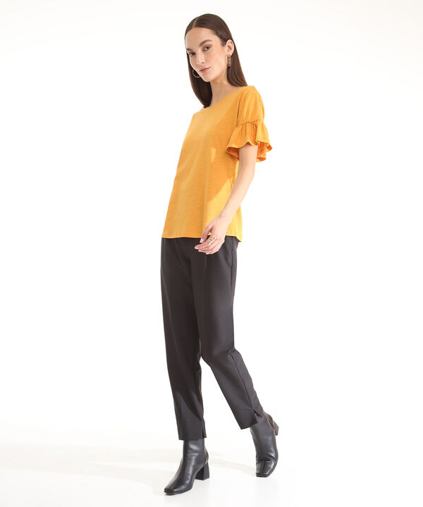Camiseta Manga Corta Corrida Con Bolero