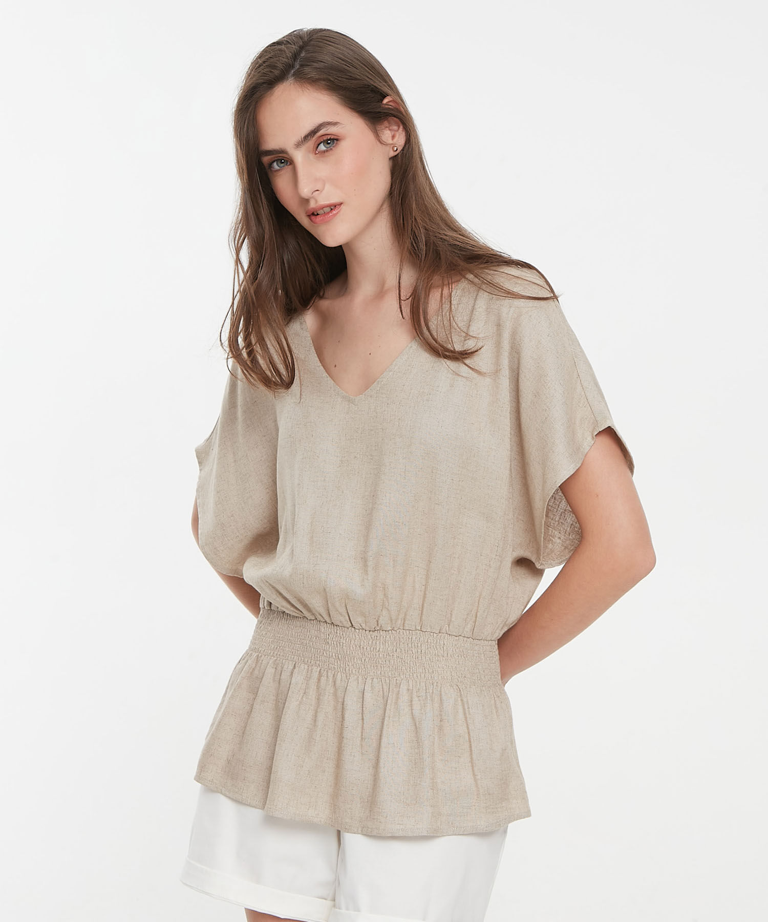 Blusa Unicolor Cuello V