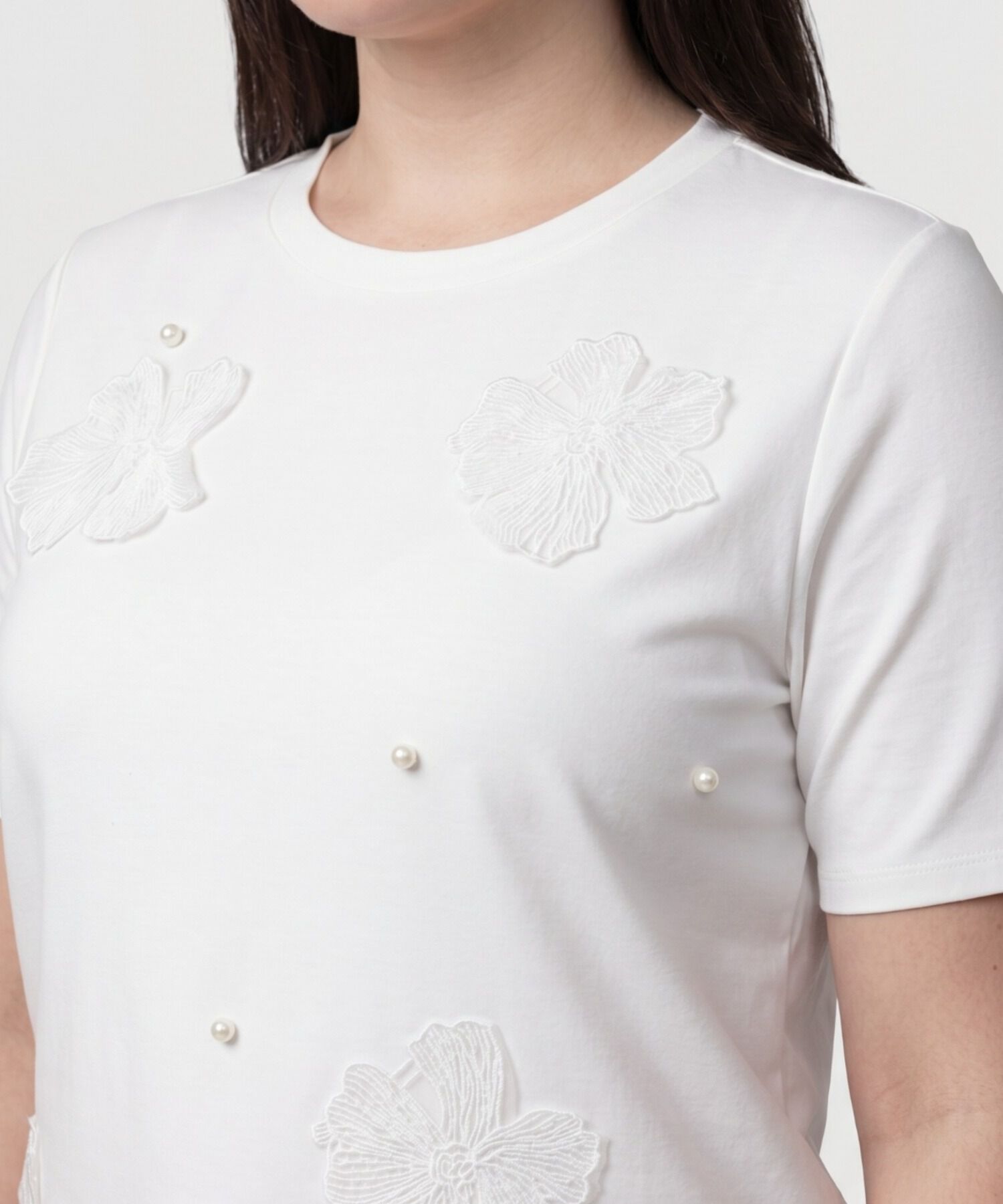 Camiseta Texturizada Cuello Redondo Mujer Curvy