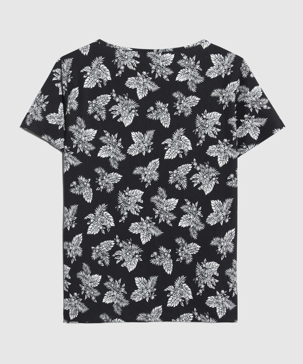 Camiseta Mujer Manga Corta Estampado Floral