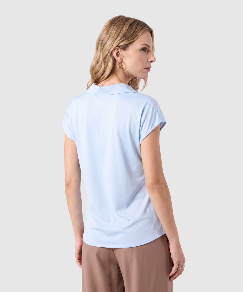 Blusa Unicolor Manga Corta Para Mujer