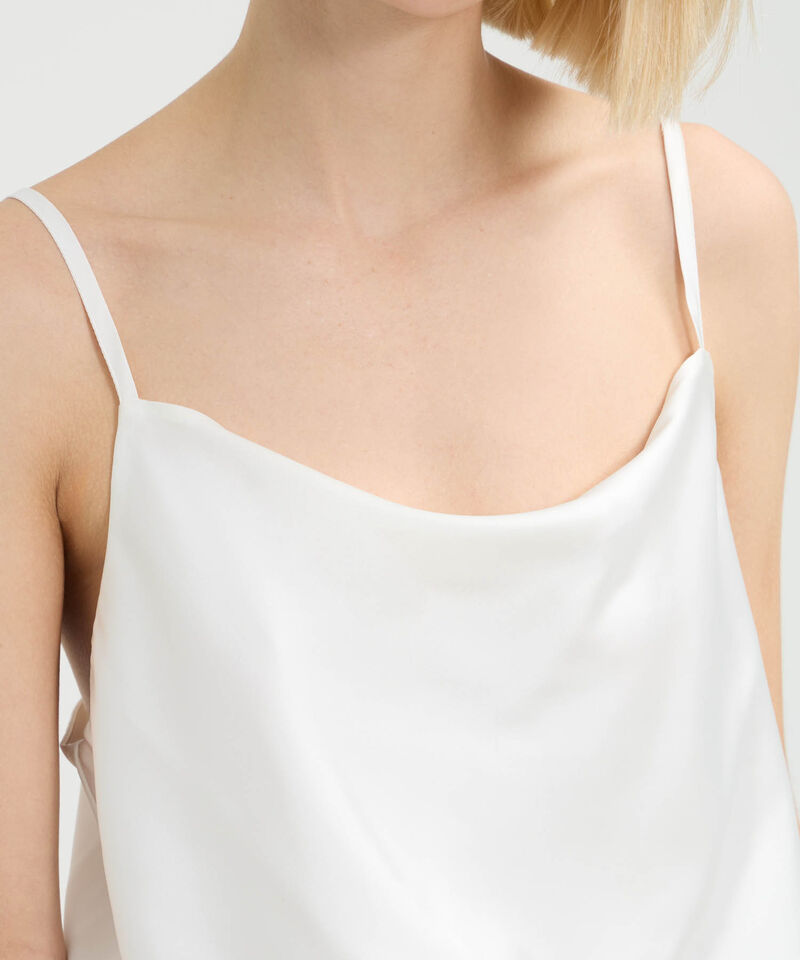 Blusa De Tiras Con Escote Redondo Drapeado