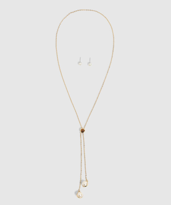 Set Collar Aretes Perlas Mujer image number null