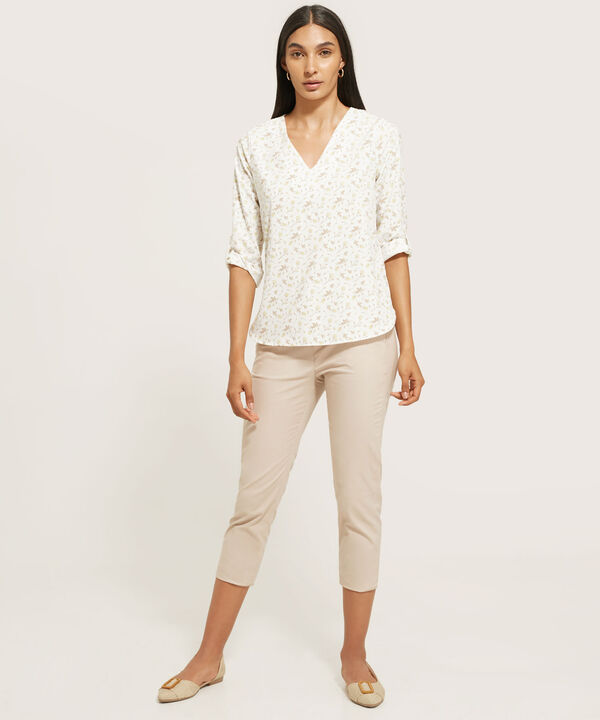 Blusa Estampada Manga 3/4 Escote