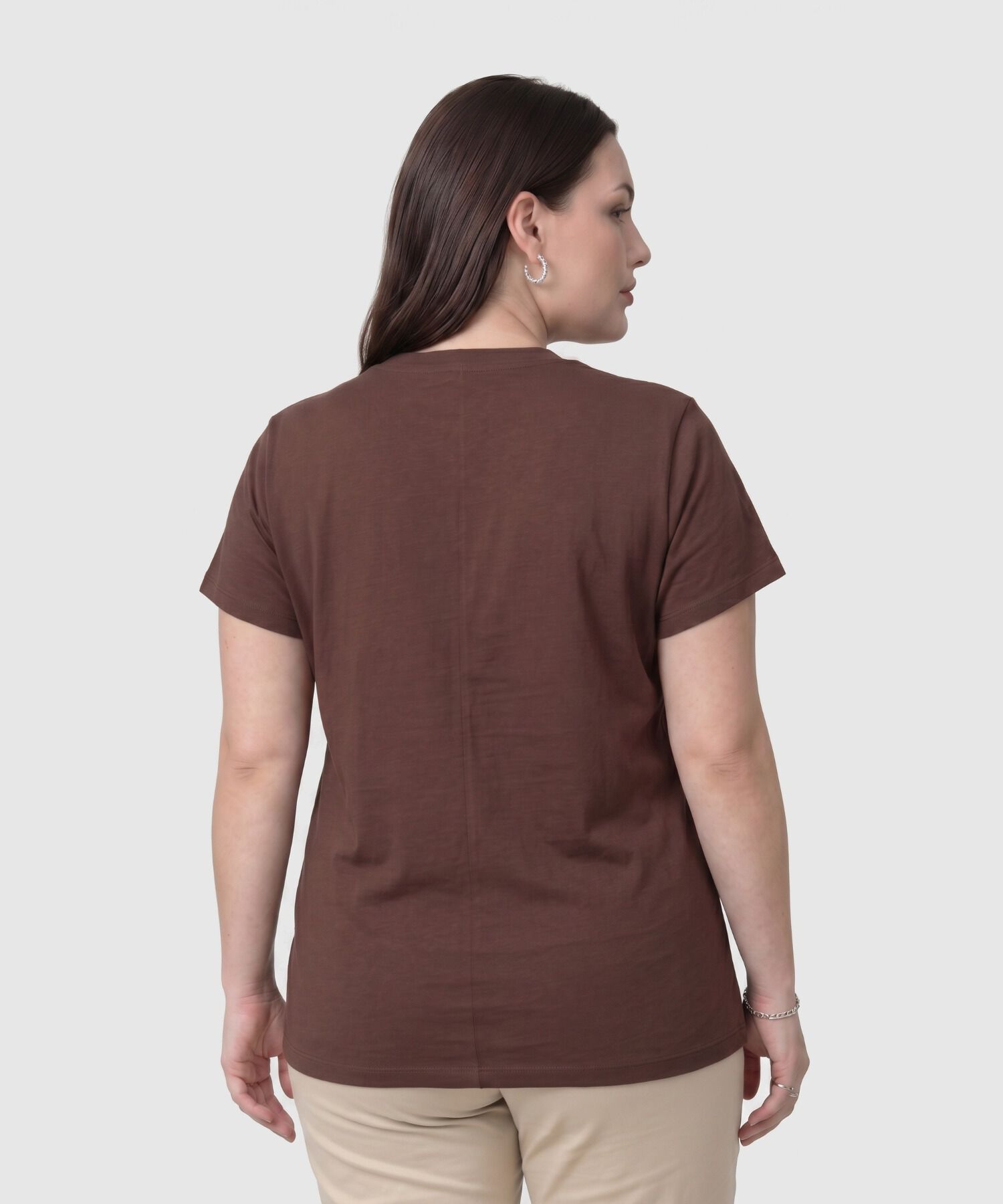 Camiseta Manga Corta Cuello Redondo Mujer Curvy