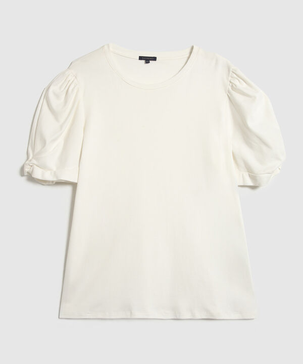 Camiseta Cuello Redondo Con Detalle En Manga image number null