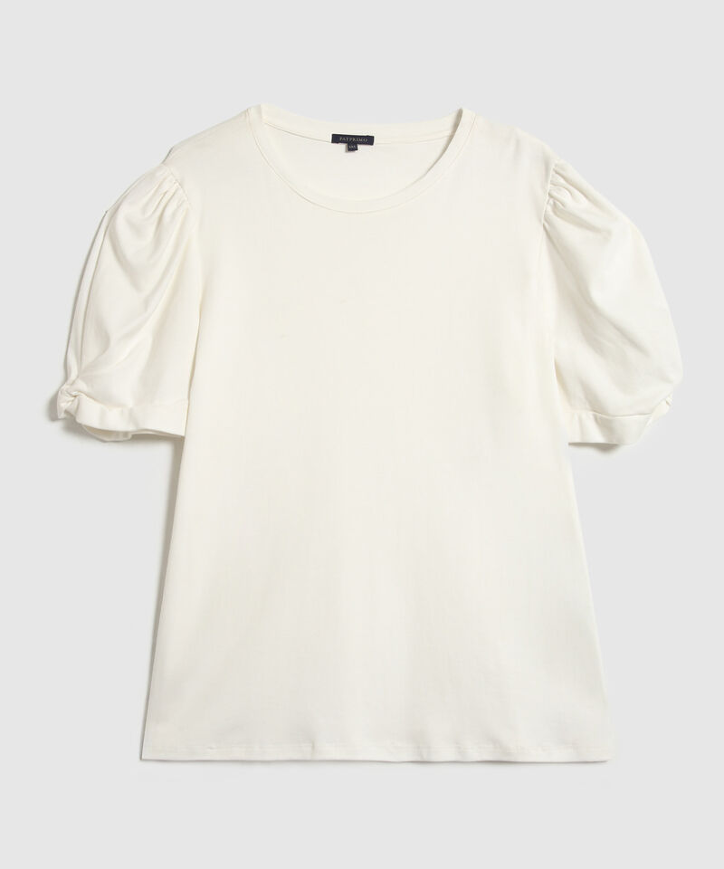 Camiseta Cuello Redondo Con Detalle En Manga