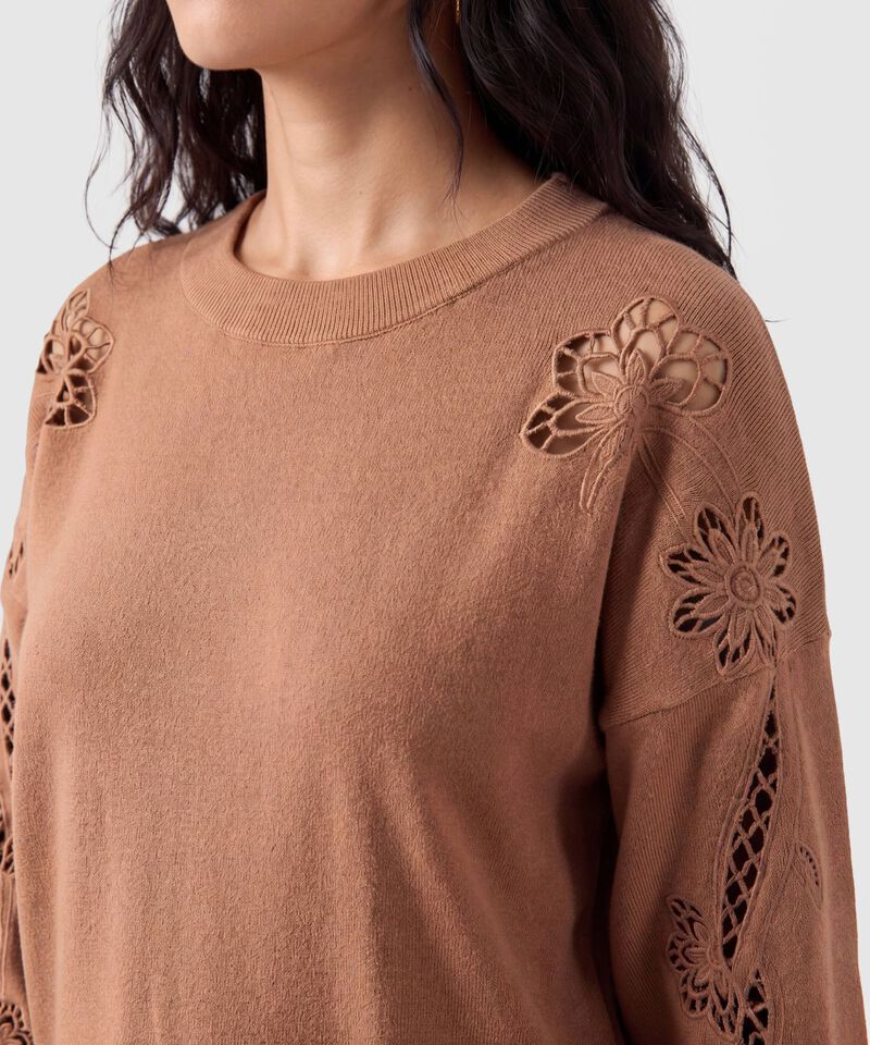 Saco Tejido Bordado Calado Para Mujer