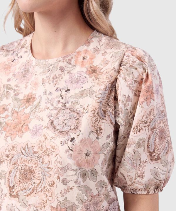 Blusa Con Mangas Abullonadas Para Mujer