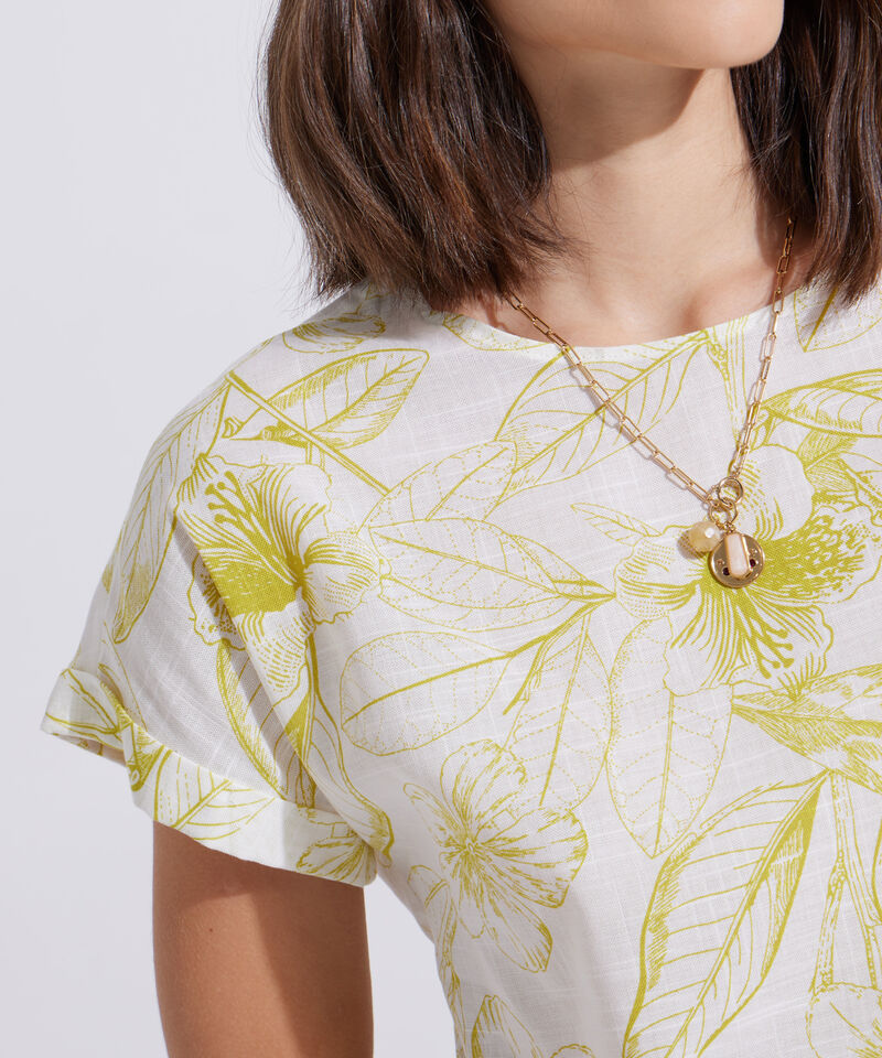 Blusa Manga Corta Corrida Estampada