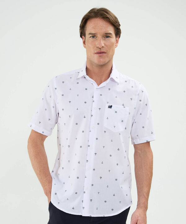 Camisa Manga Corta Estampada Con Bolsillo image number null