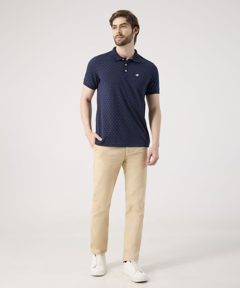 Polo Estampada Con Bolsillo En Lateral