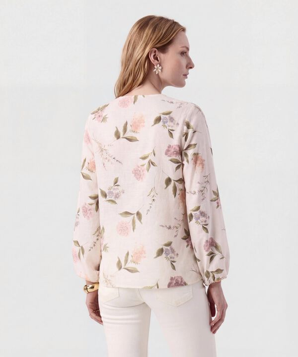 Blusa Cuello Redondo Con Pu&ntilde;os El&aacute;sticos