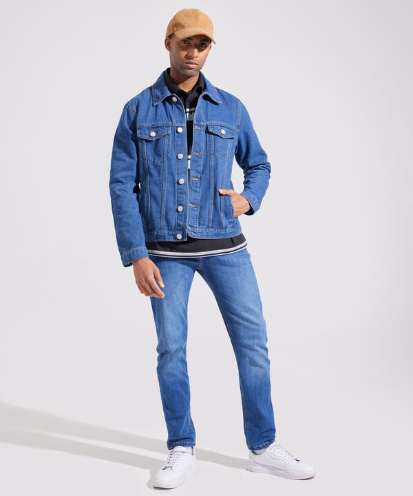 Chaqueta Trucker Azul Medio Oscuro image number null