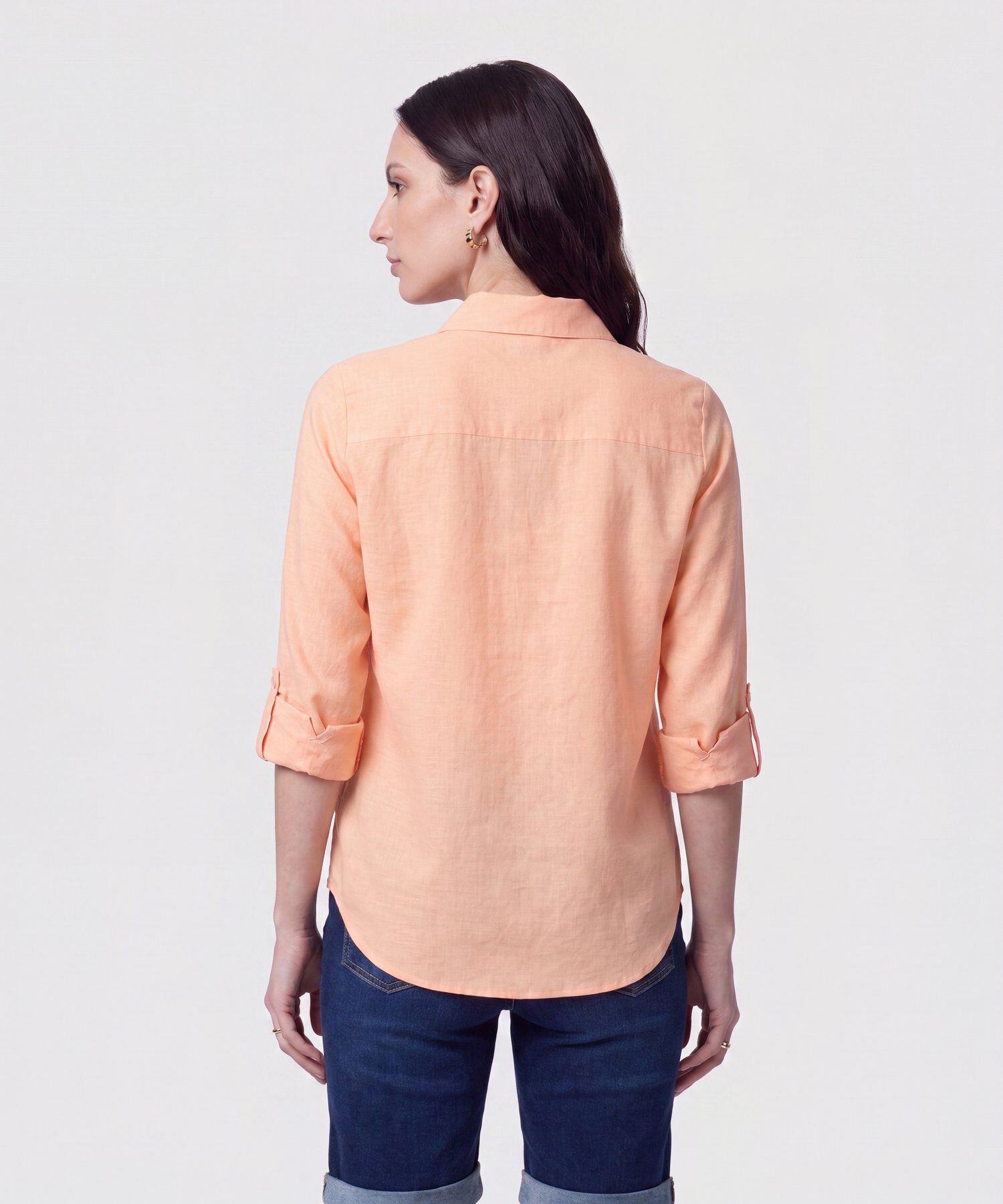 Camisa con Unicolor Manga Larga Para Mujer