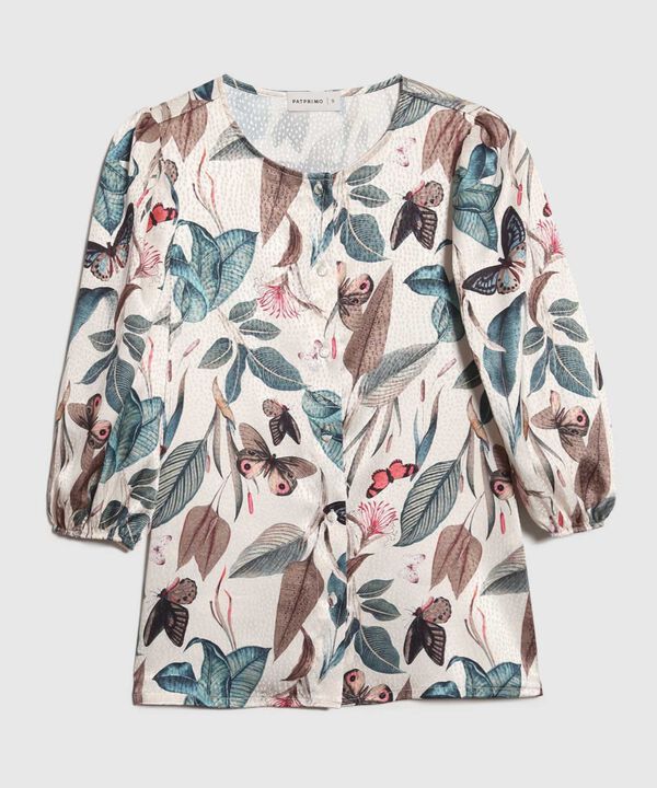 Blusa Estampada Manga ¾ 