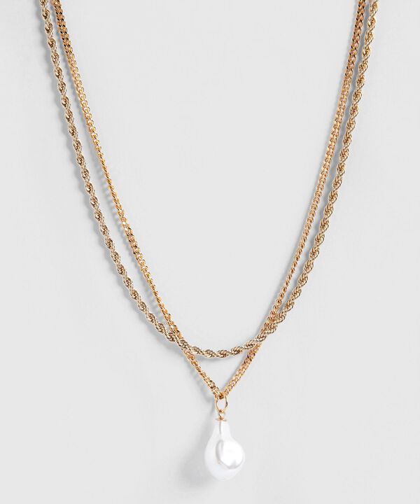 Collar Doble con Perla image number null