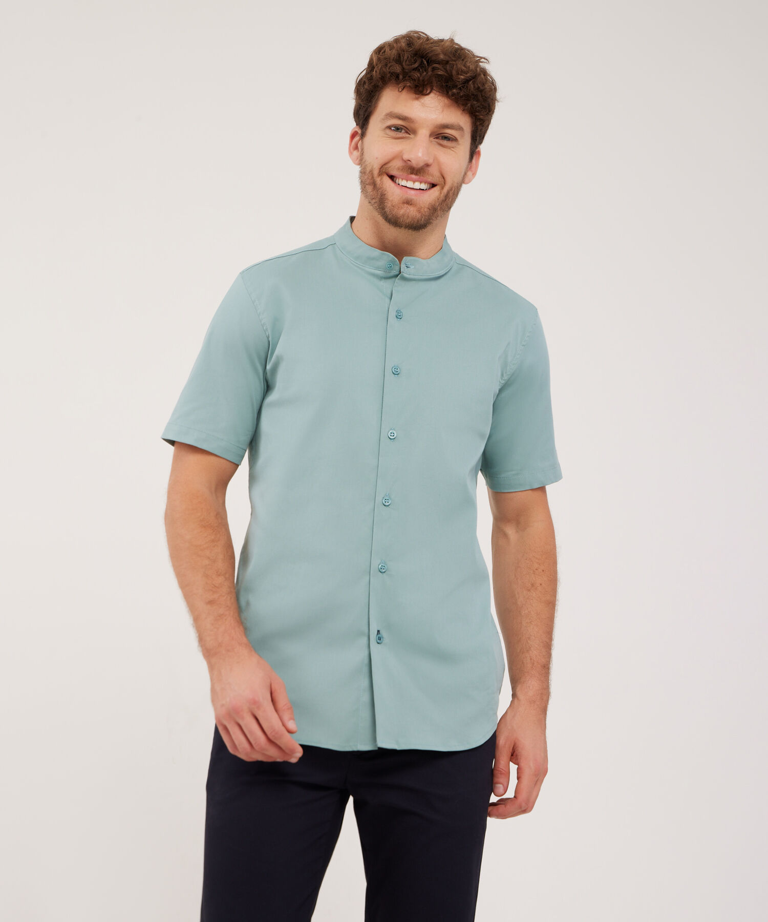 Camisas para hombre cuello neru hotsell