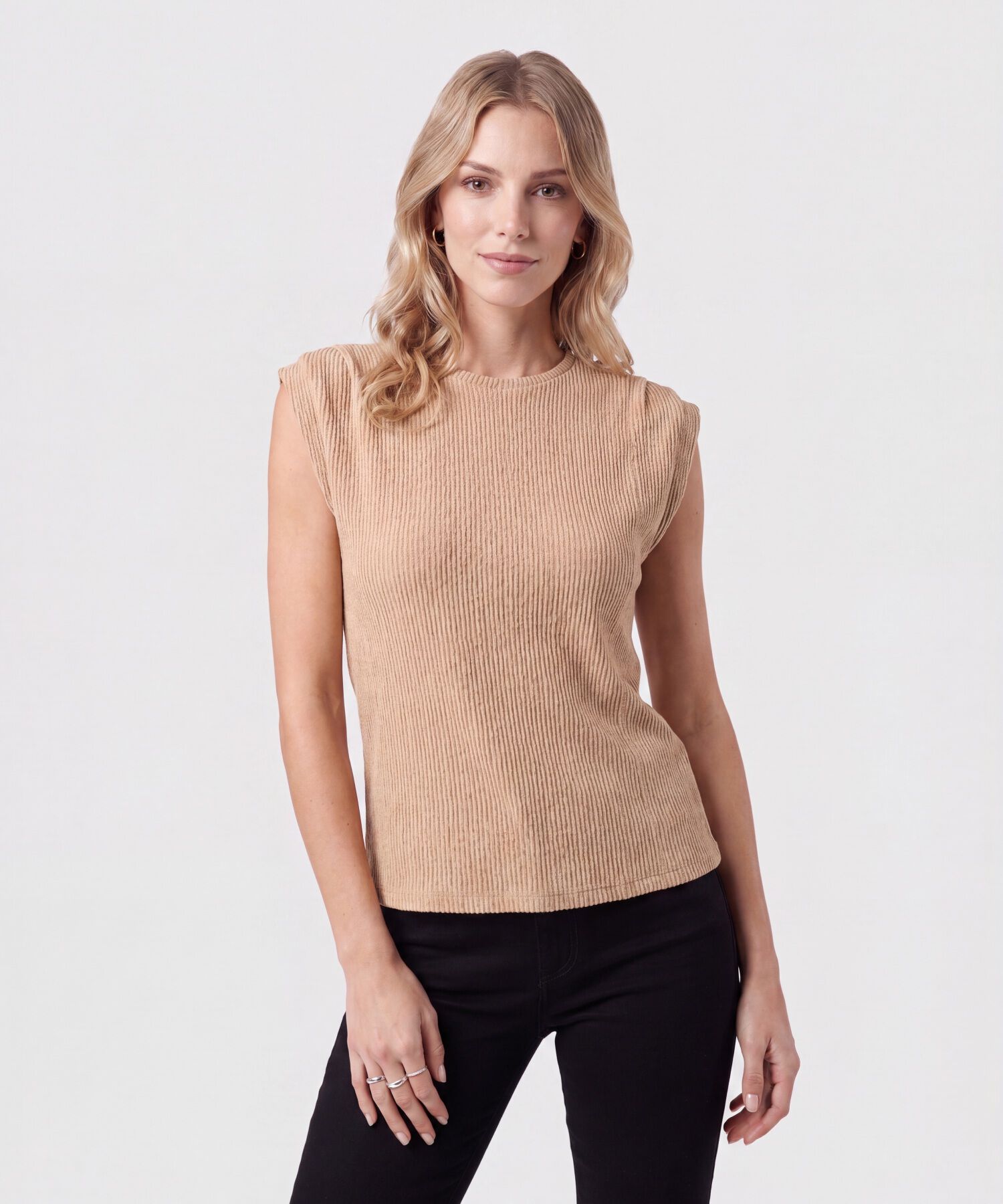 Camiseta Texturizada Sin Mangas Para Mujer