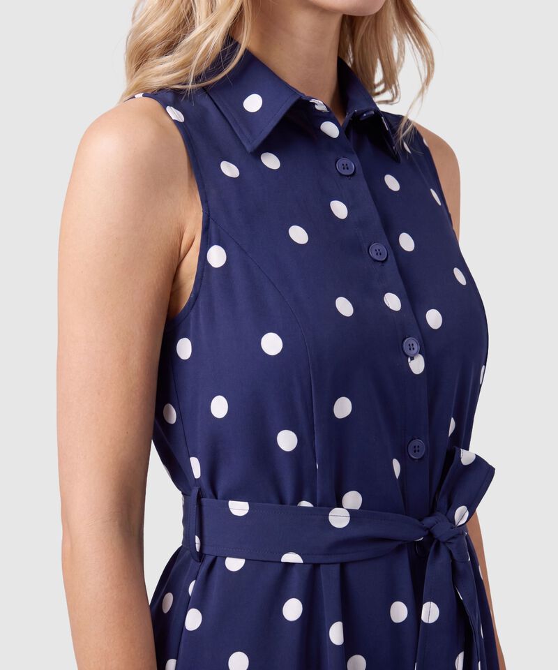 Vestido Camisero Sin Mangas Para Mujer