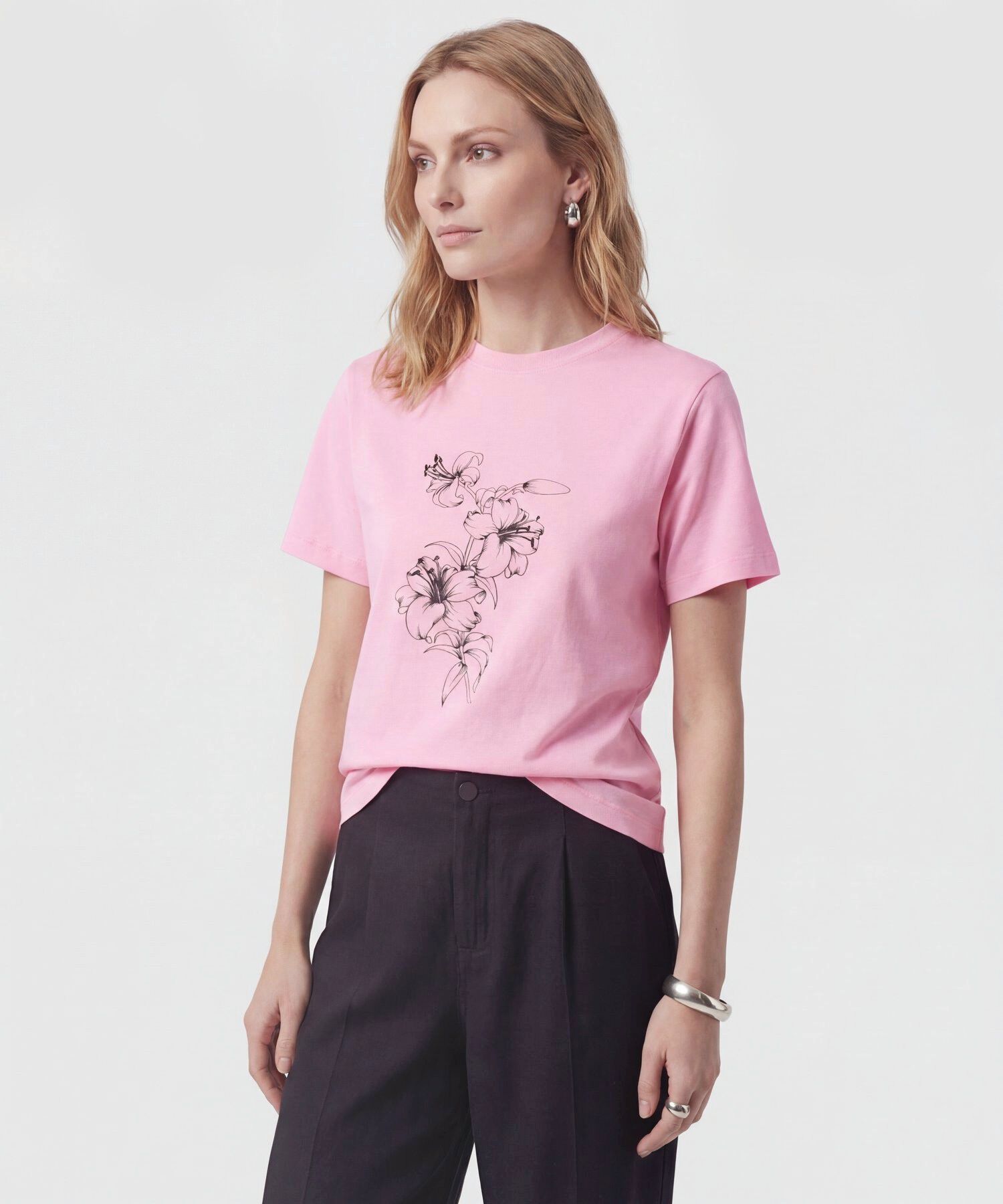 Camiseta Cuello Redondo Cl&aacute;sica Para Mujer